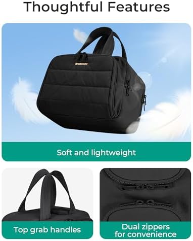 BAGSMART Travel Toiletry Bag, Lightweight Large Wide-open Travel Bag for Women, Puffy Cosmetic Makeup Bag Organizer with Handle for Accessories,Essentials, Toiletries, Black - Image 6