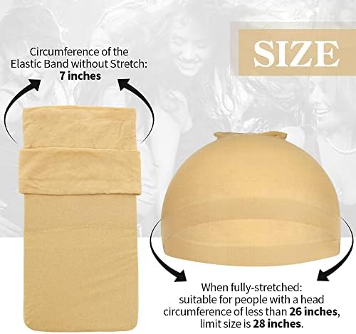 Dreamlover Beige Wig Caps for Women, Natural Skin Tone,12 Pieces - Image 2
