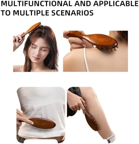 Sandalwood Loc Brush For Dreads, Wooden Round Dreadlock Scalp Comb Dread Massager Dandruff Head Curly Pro Scrubber Defining Long Teeth No Static For Wet Dry Hair Scalp Care And Hair Styling Brown - Image 7