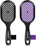 Vented Detangling Hair Brush - 2 Pack Detangler Hairbrush for Effortless Tangle Removal - Ultra-Soft Bristles -For Natural Curly Straight Wet Dry Damaged Hair for Women Men Kids - Black Purple by Aussumy