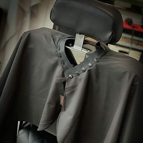 TRU BARBER Silicone neck cape, Professional Cape with Snap Closure Hair Salon Cutting Cape, Barber Cape, Barbershop cape, 50" x 58” (Blak/Red) - Image 2