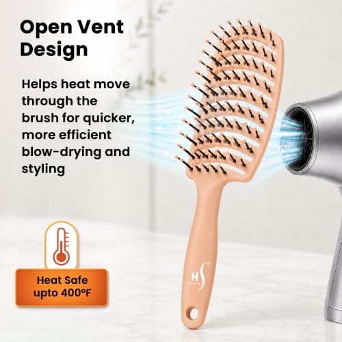 Herstyler Vented Hair Brush - Soft Bristle Detangler for Faster Blow Drying - Image 5