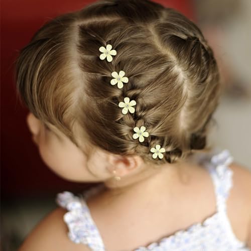 YISSION Mini Yellow Rhinestone Flower Hair Clips - Cute Decorative Hair Pins, Barrettes and Bridal Accessories for Girls and Women - Image 5
