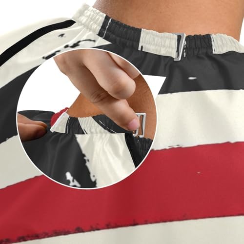 ALAZA Vintage Red White Black Stripes Barber Cape for Men Women, Waterproof Haircut Apron Beard Shaving Bib Hair Cutting Cloth 55 x 65 Inch - Image 6
