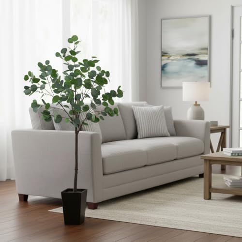 Aveyas 5ft Artificial Eucalyptus Tree for Home Decor, 5 ft Large Faux Floor Plant Fake Silk Trees with Pot for Indoor Outdoor House Living Room Office (5 Feet Tall Including Raised Pot) - Image 3
