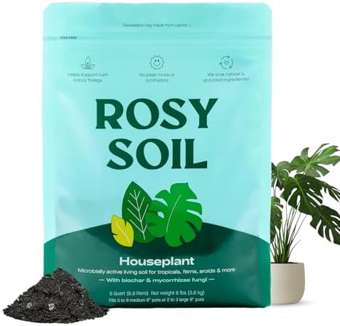 Rosy Soil Houseplant Potting Soil, Organic Indoor Potting Mix, 8 Quarts by RosySoil