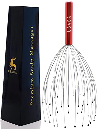 USAGA 36 Fingers Head Massager Scalp Massager Head Scratcher (Red) by USAGA