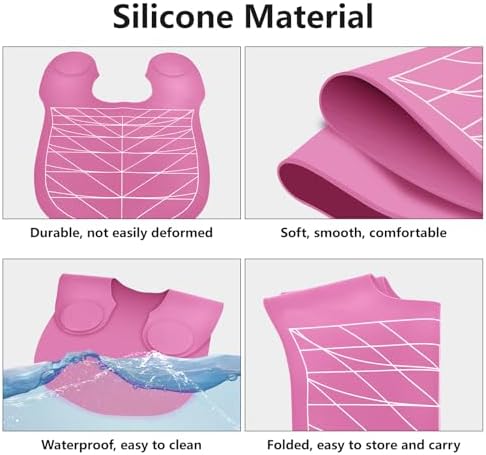 Waterproof Silicone Hair Cutting Guide Collar with Guidelines, Pink - Image 3