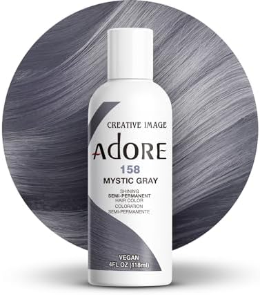 Adore Semi Permanent Hair Color, 158 Mystic Grey, 4 Fl Oz by Adore