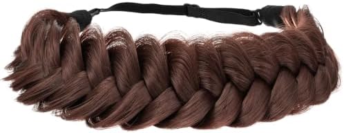 Synthetic Hair Braided Headband Classic Wide Strands Wedding Disorderly Fluffy Braids Wig Band Women Beauty Accessory by TOECWEGR