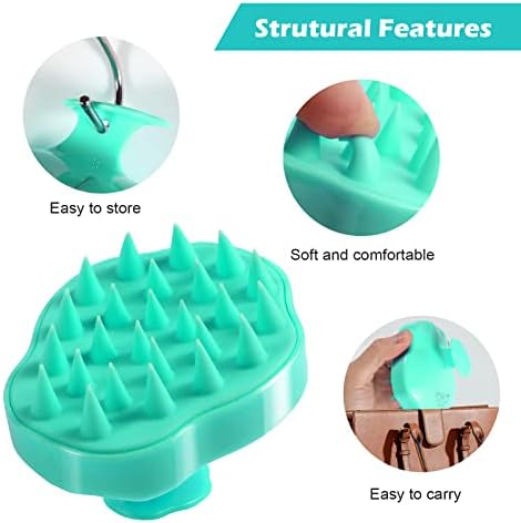 URTHEONE Hair Scalp Massager Shampoo Brush,Soft Silicone Hair Brush for Wet Dry Oily Curly Straight Thick Thin Rough Long Short Natural Men Women Kids Pets Hair Care Tools(Light Green) - Image 2