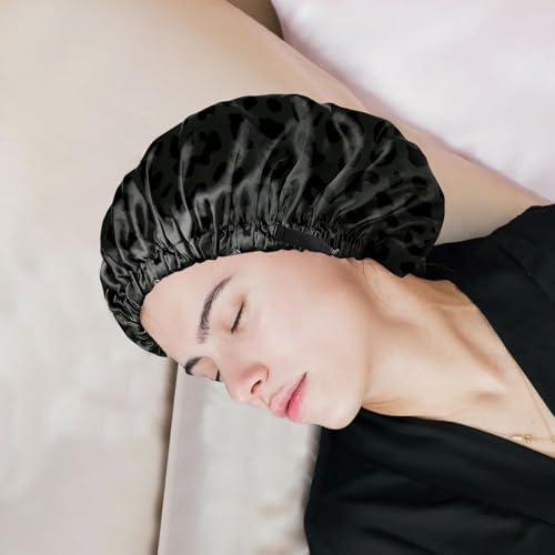 Satin Hair Bonnet Silk Bonnet for Sleeping Double Layer Elastic Adjustable Reusable Cute Aesthetic for Women Girls - Image 7