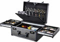 Yueieoun Barber Case with Clippers Sliding Tray, Profesional Barbers Briefcase Tool Case, Travel Barber Cases for Clippers and Supplies, Hair Scissors Trimmer Organizer, Salon Grooming Hard Suitcase by Yueieoun