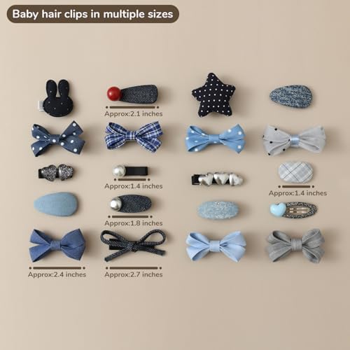 Baby Girls Hair Clips Bows Set 20 Pack 2'' Handmade Toddler Hair Accessories, Infant Fully Covered Barrettes for Kids Fine Hair - Image 6