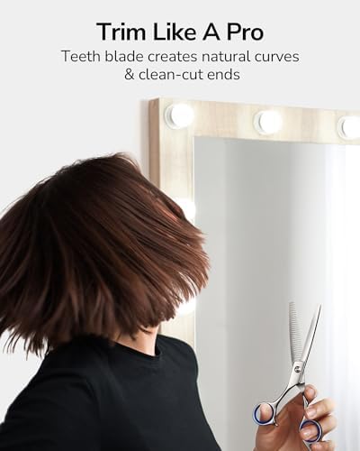 ULG Hair Thinning Scissors, Thinning Shear for Hair Cutting 6.5 inch Right-Hand Barber Scissors Salon Texturizing Shears Made of Japanese Stainless Steel, Silver - Image 5