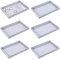 Quelay Velvet Stackable Jewelry Tray Showcase Display Grey 6 Pcs by Quelay