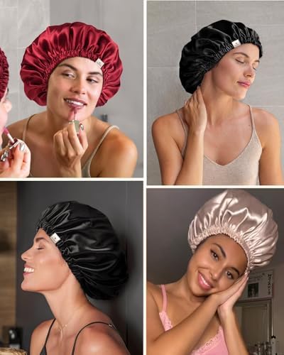 YANIBEST Satin Bonnet for Sleeping Women Men, Adjustable Hair Bonnet - Image 5