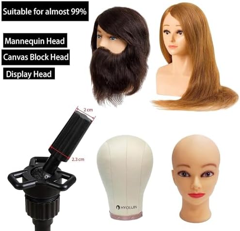 HYOUJIN Wig Stand with 23“ Mannequin Head,With Foot Panel for Making - Image 7