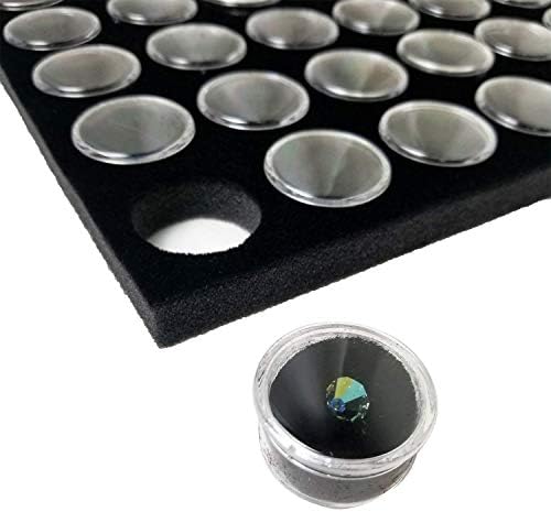 Ikee Design Jewelry Storage Tray Insert, 50 Gemstone Display Jars, Black Foam Liner, Home Organization, 14 1/4 x 7 3/4 x 3/4 in - Image 7