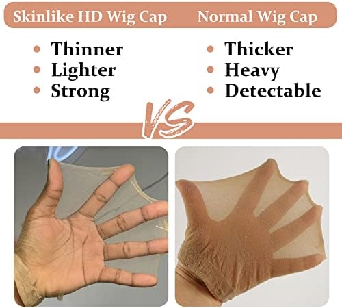BEEOS Skinlike Real HD Wig Caps, 12 Pieces Ultra-thin Invisible and Breathable Stretchy Stocking Sheer Caps for Women Lace Front Wig - Image 3