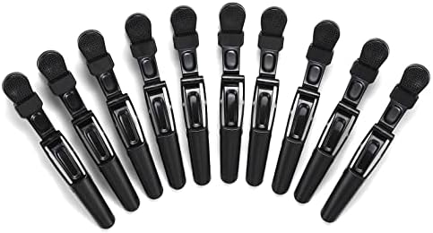 10pcs/set Multicolor Croc Clips Transparent Plastic Hairdresser Clip Hair Styling Sectioning Barrettes Professional Non Slip Alligator Clip Salon DIY Accessories Hairpins (10pcs-Black-1) - Image 3