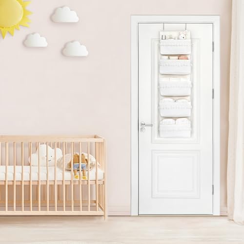 Dahey Over The Door Organizer 5 Pockets Hanging Behind Door Storage, White - Image 3