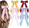 12PCS Multicolor Hair Bows, Large Ribbon Bow Hair Clips for Girls Women Cute Ponytail Holder Accessories for Toddlers Kids Teens by AILEAM