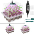 Seed Starter Trays with Grow Light Kit, 2 Pack Plant Greenhouse Propagator by Qoolife-US
