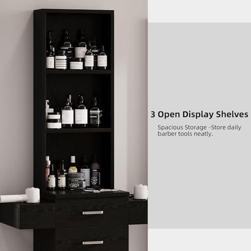 4ever2buy Salon Station for Hair Stylist, White Barber Hair Salon Station - Image 3