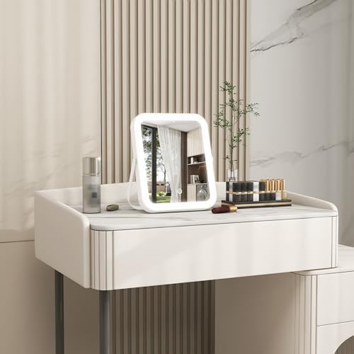 ROLOVE 8x10 Inch Lighted Vanity Mirror, 3-Color Dimmable LED Lighting & Touch Control, Portable Makeup Mirror with U-Bracket for Travel/Dressing Room - Image 2