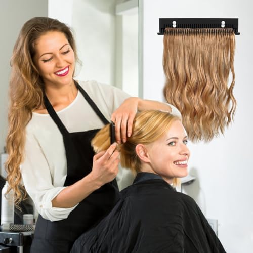 Hair Extension Holder for Styling, Hair Extension Hanger Braiding Hair Rack w/2 Suction Cups, Hair Extension Display Hair Hanger Tool for Washing, Coloring and Blow-Drying of Weft(COLOR:Black) - Image 6