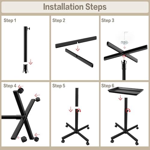 Salon Tray on Wheels Hair Color Tray Black - Image 6