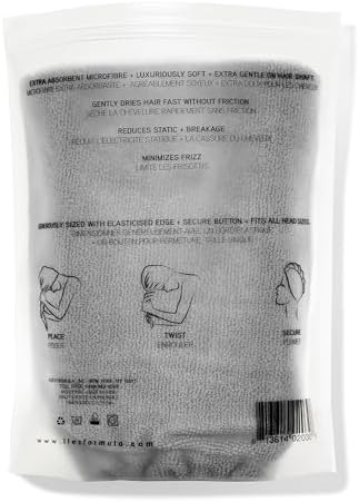 ILES FORMULA Ultra-Soft Microfiber Turban Towel for Curly Hair - Grey - Image 2