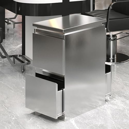 Stainless steel Beauty Salon Storage Cabinet, 3 Drawers Barber Salon Station for Hair Stylist, Barber Salon Station Styling Station Equipment, Barber Shop Beauty Spa Tattoo Tool Storage Cabinet by Unknown