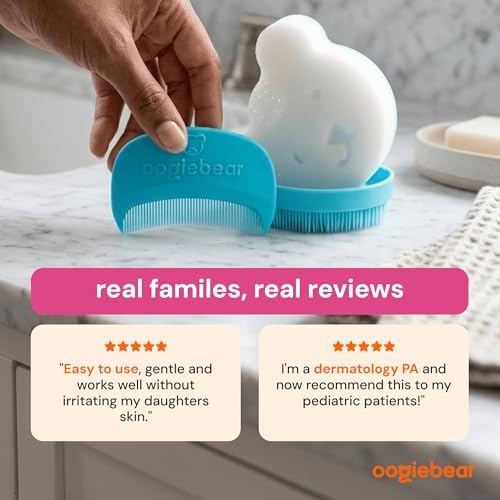oogiebear Cradle Cap Brush Kit, 5 Piece, Includes 2 Replacement Sponges - Image 7