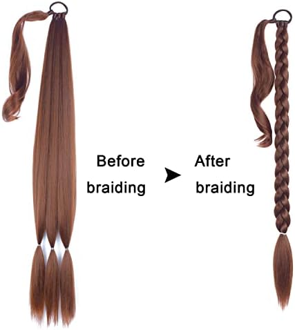 Braided Ponytail with Hair Tie Straight Wrap Around Hair Ponytail Extension - Image 5