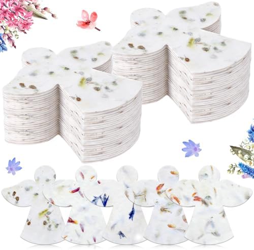 Dunzoom 50 Pcs Plantable Seed Paper Tags Wildflower,Angel by Dunzoom