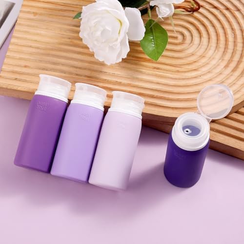 Muslish 21 Pack Travel Bottles for Toiletries, Leak-Proof TSA Compliant Silicone Travel Size Containers for Shampoo and Conditioner, BPA Free with Toiletry Bag (Purple) - Image 5