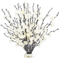 Artificial Cherry Flowers Branches 10PCS Silk Cherry Blossom Tree Stems Faux Cherry Flowers Vase Arrangements for Home Indoor Decoration Vase Table Living Room Bedroom Spring Decor (White) by Silinlu