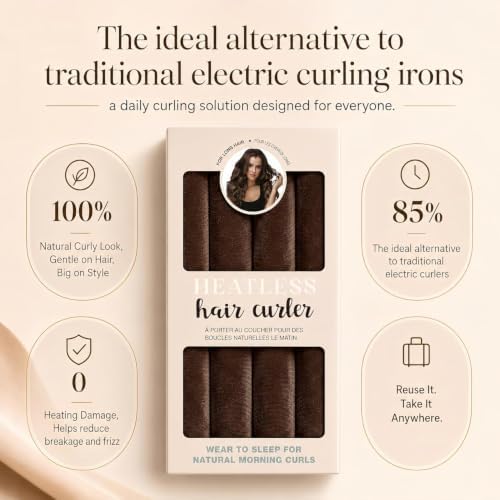 Jumbo Heatless Hair Curlers for Overnight Curls, Velvet Rollers - Image 6