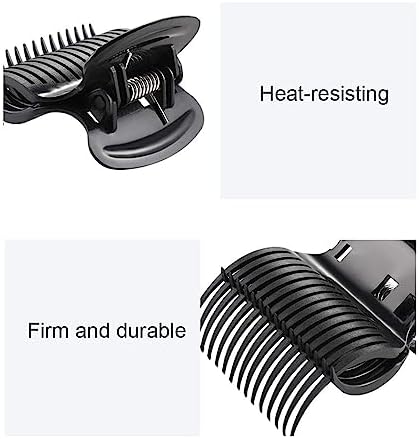12Pcs Hot Roller Clips Plastic Hot Hair Curler Claw Clips Replacements Replacement Hair Perm Insulation Clip for Small Medium Large and Jumbo Hair Rollers (Black) - Image 3