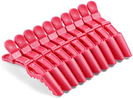 10pcs/set Croc Clips Transparent Plastic Hairdresser Clip Hair Styling Sectioning Barrettes Professional Non Slip Alligator Clip Salon DIY Accessories(10pcs-Watermelon Red) - Image 2