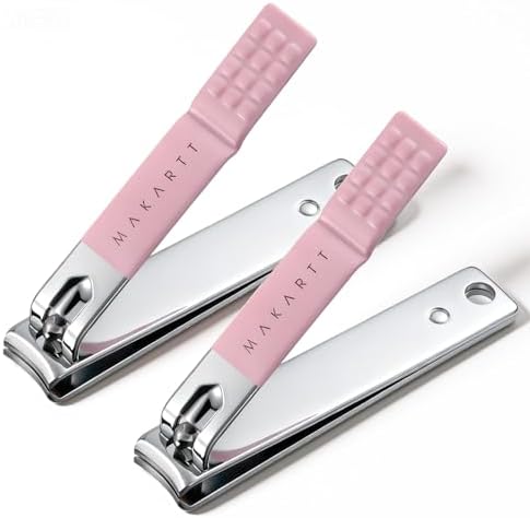 Makartt 2-Pack Pink Nail Clipper Set for Thick Fingernails & Toenails by Makartt