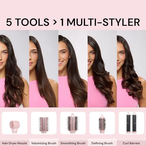 L'ANGE HAIR TurboStyle 5-in-1 Air Styler & Hair Dryer, Auto-Curlers, Blush - Image 4