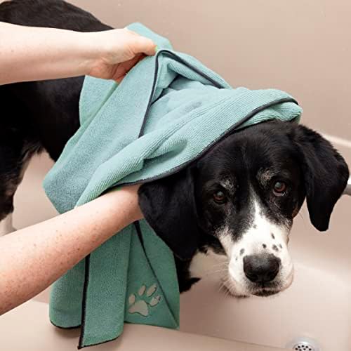 Ritz Embroidered Microfiber Pet Towel, Large, Paw Spa Blue, 2 Towel Set - Image 5