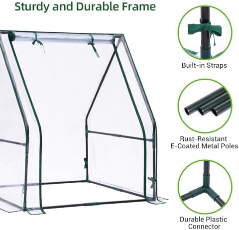 Mini Greenhouse for Indoor Outdoor: Ohuhu Portable Green House with Waterproof Pad for Small Plants Nursery Germination, 36"x36"x42" Light Duty Cover Tent Humidity Dome Seedling Accessory - Image 6
