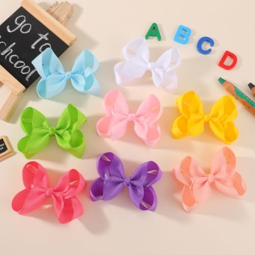 YHXX YLEN 40PCS 4.5 Inch Hair Bows for Girls, Grosgrain Ribbon Toddler Bows - Image 6