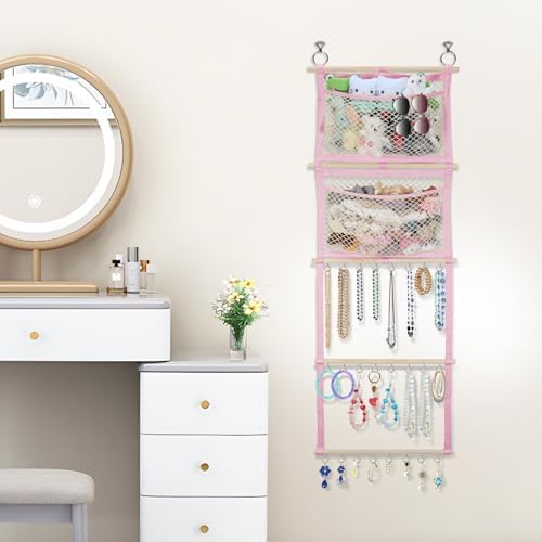 Headband Holder, 17x50 Inch Baby Bow Organizer for Girls, Pink - Image 6