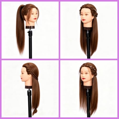 20inch 100% Mannequin Head Human Hair Doll Head for Hair Styling - Image 2