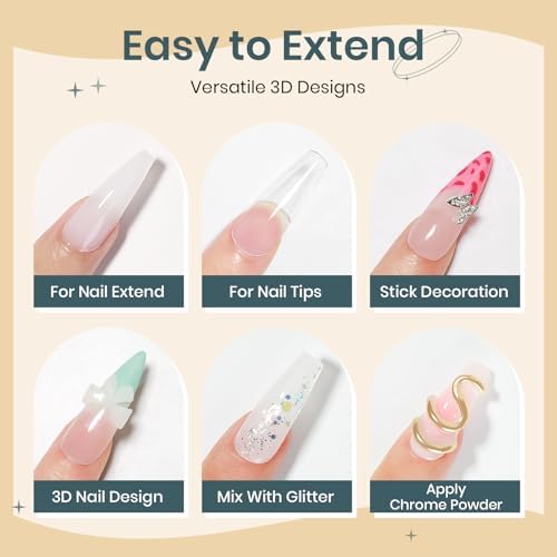 White 3D Molding Gel for Nails Art Non-Stick Hand Solid Builder Gel - Image 3